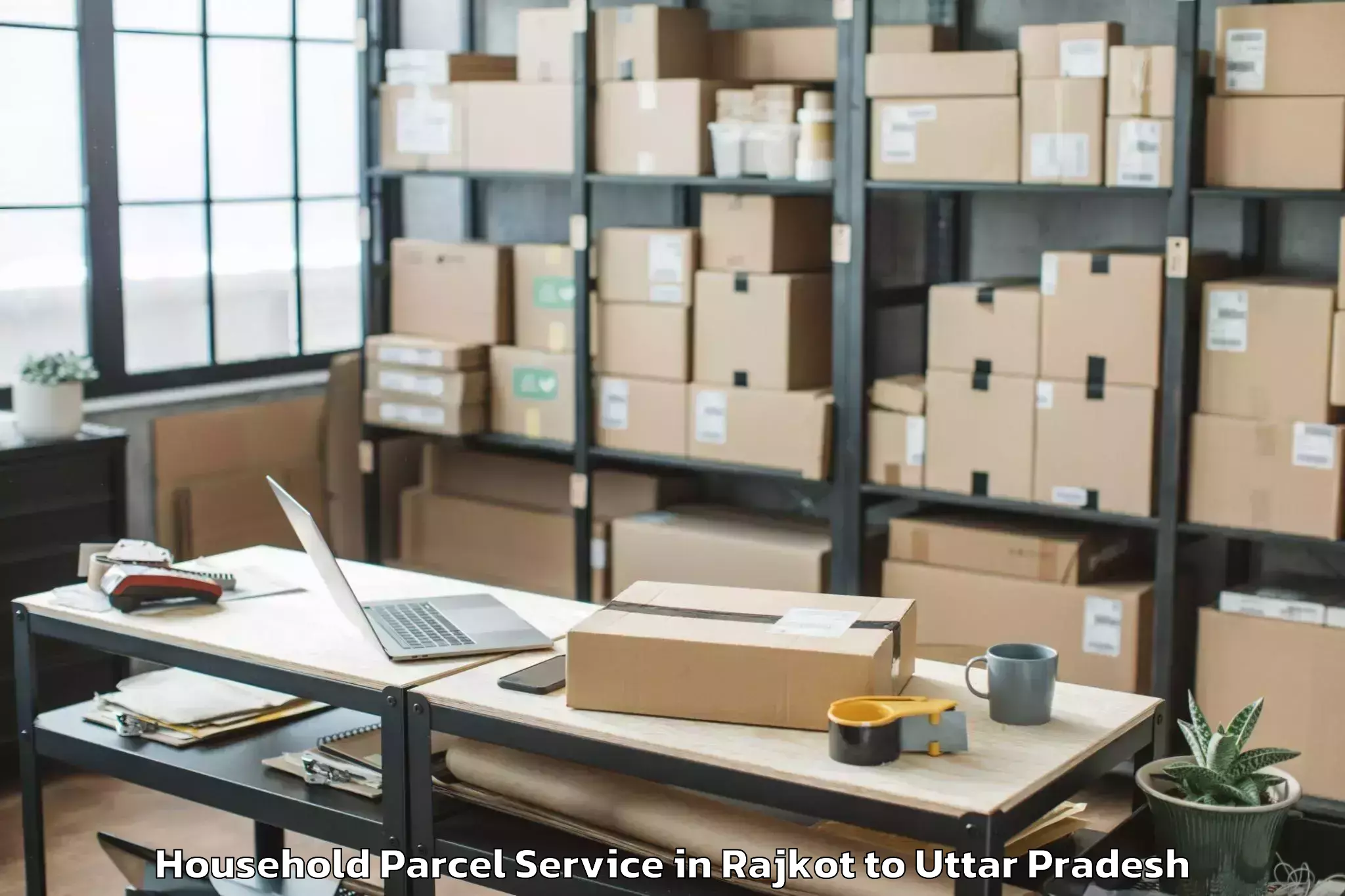 Professional Rajkot to Jalaun Household Parcel